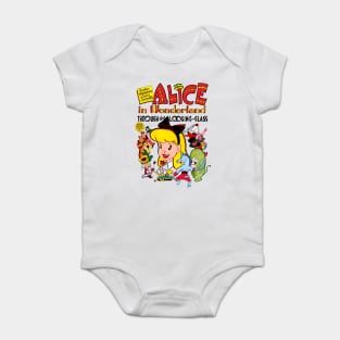 Alice in Wonderland Looking through the hour glass Baby Bodysuit